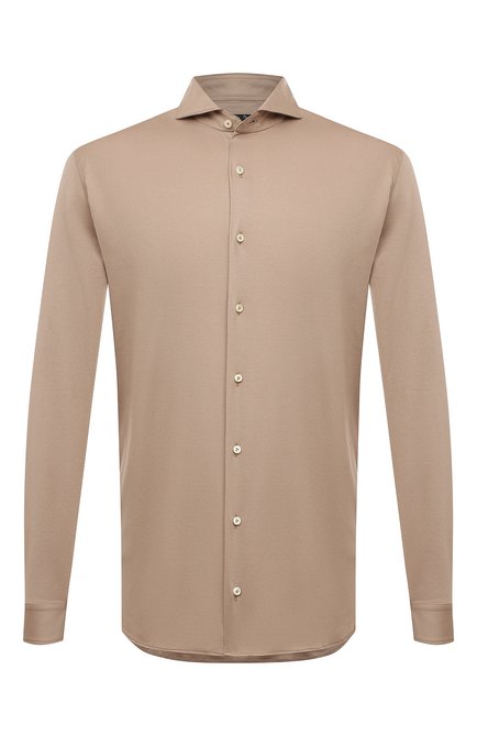 Мужская хлопковая рубашка VAN LAACK бежевого цвета по цене 32800 руб., арт. PER-L/180031 | Фото 1