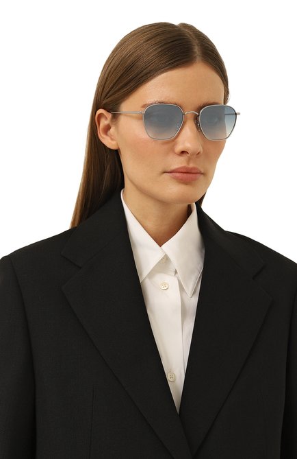 Женские солнцезащитные очки EYEPETIZER светло-голубого цвета, арт. J0NDAL 1-26F | Фото 2 (Кросс-КТ: С/з-унисекс; Тип очков: С/з; Оптика Гендер: оптика-унисекс; Очки форма: Квадратные)