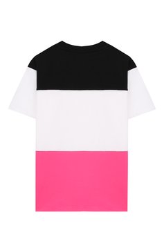 Детская хлопковая футболка DKNY разноцветного цвета, арт. D35Q64/476 SS20 | Фото 2 (Девочки Кросс-КТ: футболка-одежда; Рукава: Короткие; Принт: С принтом; Материал внешний: Хлопок)