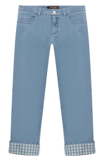 Детские укороченные джинсы LORO PIANA голубого цвета по цене 35100 руб., арт. FAI4789 | Фото 1
