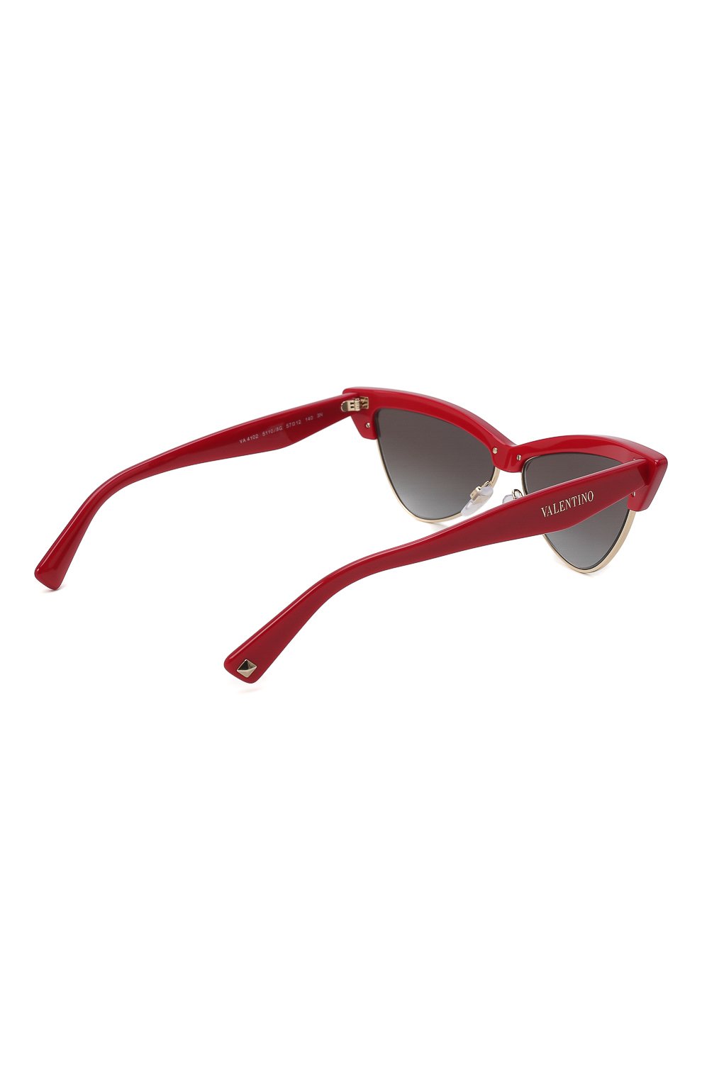 Женские солнцезащитные очки VALENTINO красного цвета, арт. 4102-51108G | Фото 4 (Тип очков: С/з; Оптика Гендер: оптика-женское; Очки форма: Cat-eye)