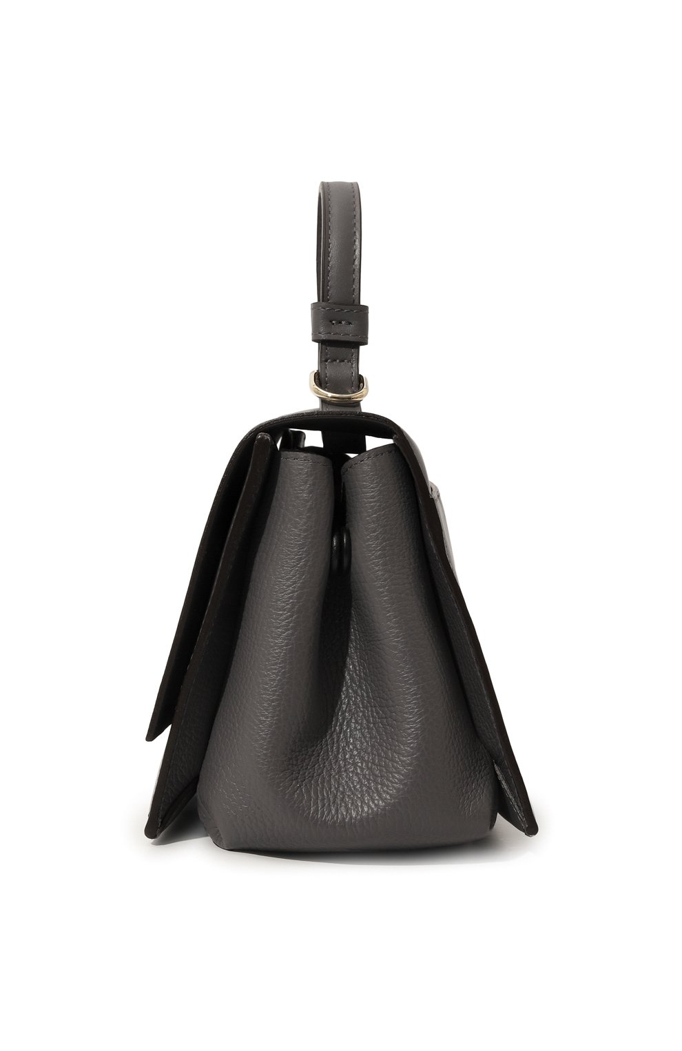 Женская сумка furla emma mini FURLA серого цвета, арт. WB00610/BX0053 | Фото 4 (Сумки-технические: Сумки top-handle; Материал: Натуральная кожа; Размер: mini; Ремень/цепочка: На ремешке)