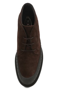 Мужские замшевые ботинки TOD’S темно-коричневого цвета, арт. XXM05C0CD60RE0 | Фото 5 (Мужское Кросс-КТ: Ботинки-обувь; Материал внутренний: Натуральная кожа; Материал утеплителя: Без утеплителя; Статус проверки: Проверено, Проверена категория; Подошва: Плоская; Материал внешний: Замша; Длина стельки: 29, 29,4, 29,8, 30,7, 24,8, 25,2, 25,7, 26,1, 26,5, 26,9, 27,4, 27,8, 28,2, 28,6)