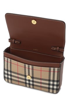 Женская сумка note mini BURBERRY коричневого цвета, арт. 8049244 | Фото 5 (Сумки-технические: Сумки через плечо; Размер: mini; Ремень/цепочка: На ремешке; Материал: Экокожа)
