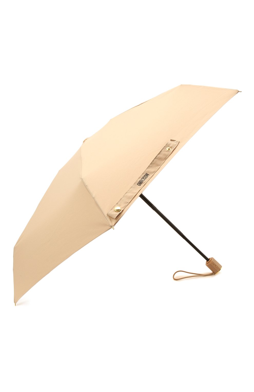 Женский складной зонт MOSCHINO бежевого цвета, арт. 8211-C0MPACT | Фото 2 (Материал: Текстиль, Синтетический материал, Металл)