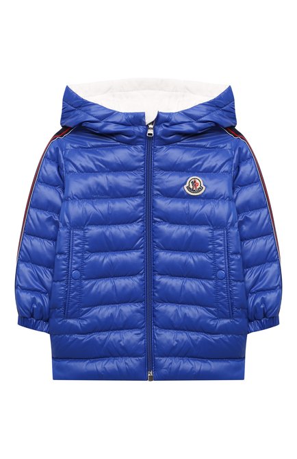Детского пуховая куртка MONCLER синего цвета, арт. H1-951-1C000-01-68950/9-12M | Фото 1 (Кросс-КТ НВ: Куртки)