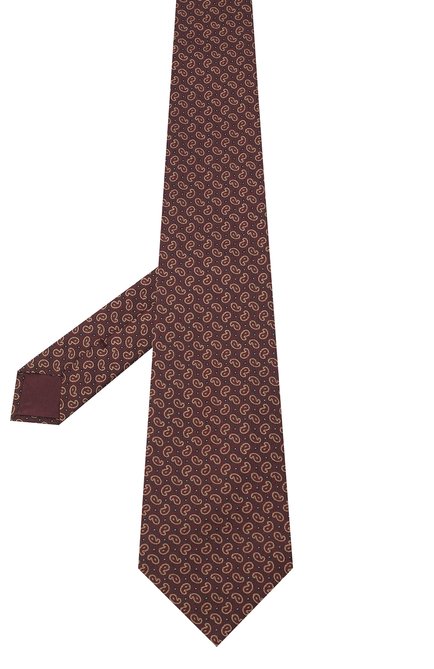 Мужской шелковый галстук BRIONI коричневого цвета, арт. 062H00/09451 | Фото 2 (Материал: Текстиль, Шелк; Принт: С принтом; Региональные ограничения белый список (Axapta Mercury): RU)