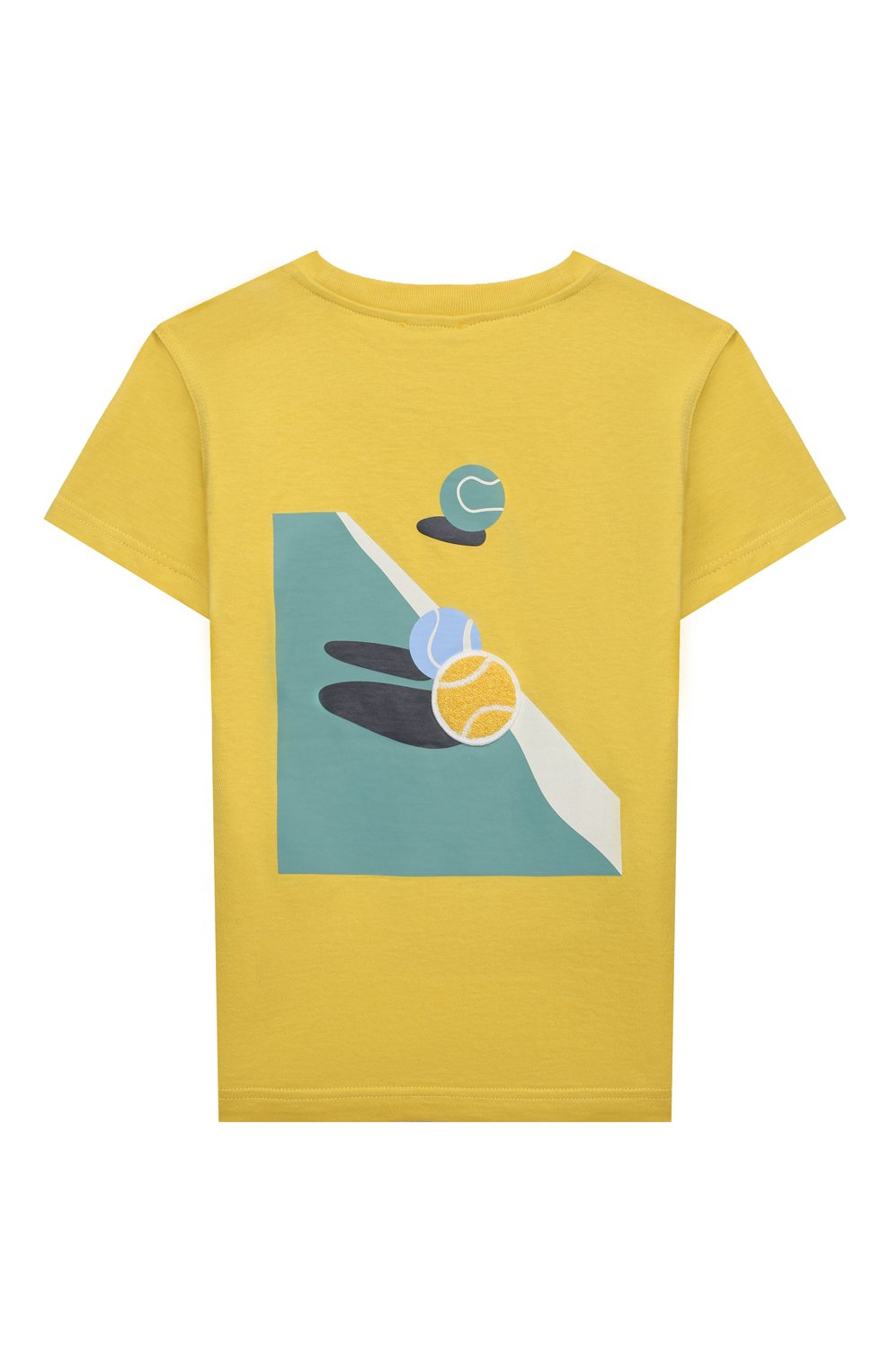 Детская хлопковая футболка IL GUFO желтого цвета, арт. P22TS327M0014/5A-8A | Фото 2 (Рукава: Короткие; Материал сплава: Проставлено; Материал внешний: Хлопок; Мальчики Кросс-КТ: Футболка-одежда; Драгоценные камни: Проставлено)