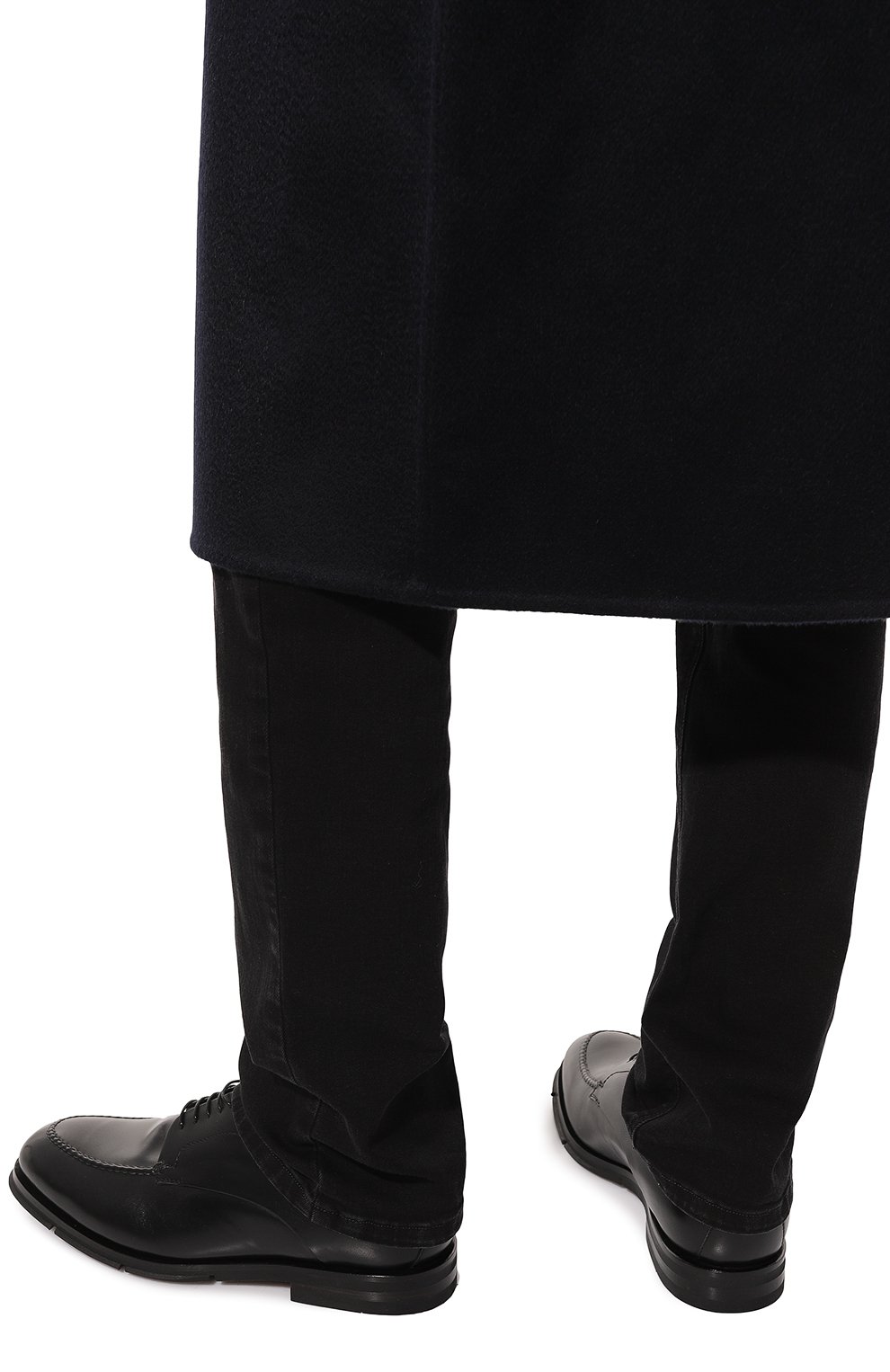 Мужские кожаные дерби SANTONI черного цвета, арт. MCJG18567PI2ADLNN01 | Фото 3 (Материал утеплителя: Натуральный мех; Материал сплава: Проставлено; Нос: Не проставлено; Стили: Классический)