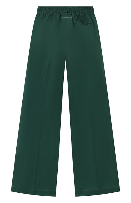 Детские хлопковые брюки MM6 темно-зеленого цвета, арт. M60285-MM036 | Фото 2 (Материал внешний: Хлопок)