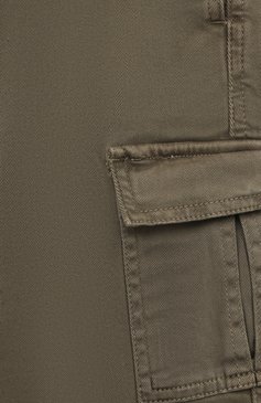 Детские хлопковые брюки-карго ASPESI хаки цвета, арт. F23002PLC6050/4-8 | Фото 3 (Случай: Повседневный; Материал сплава: Проставлено; Нос: Не проставлено; Материал внешний: Хлопок)