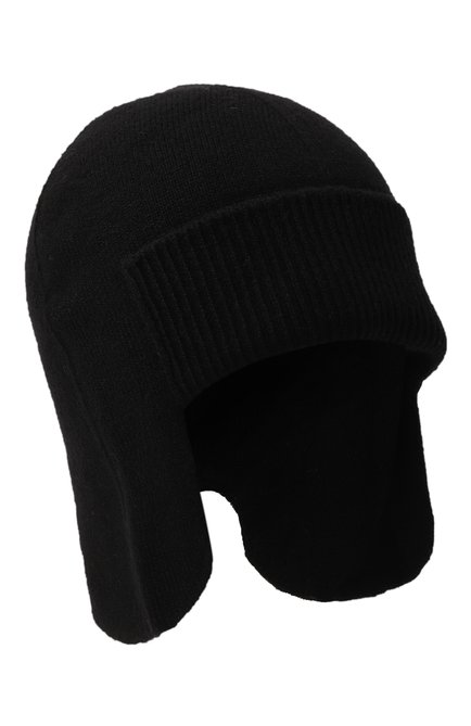 Женская кашемировая шапка-ушанка CANOE черного цвета, арт. 4916410 | Фото 1 (Материал: Кашемир, Шерсть, Текстиль)