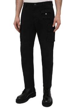 Мужские хлопковые брюки-карго DIESEL черного цвета, арт. A01681/0IBAM | Фото 3 (Силуэт М (брюки): Карго; Длина (брюки, джинсы): Стандартные; Случай: Повседневный; Стили: Гранж; Материал внешний: Хлопок)