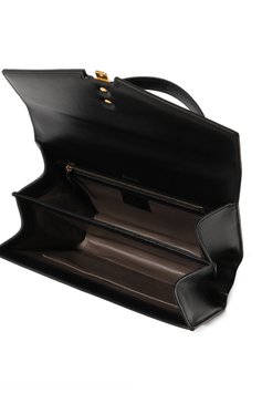 Женская сумка sylvie 1969 small GUCCI черного цвета, арт. 602781 1DB0G | Фото 5 (Сумки-технические: Сумки top-handle; Материал: Натуральная кожа; Ремень/цепочка: На ремешке; Размер: small)
