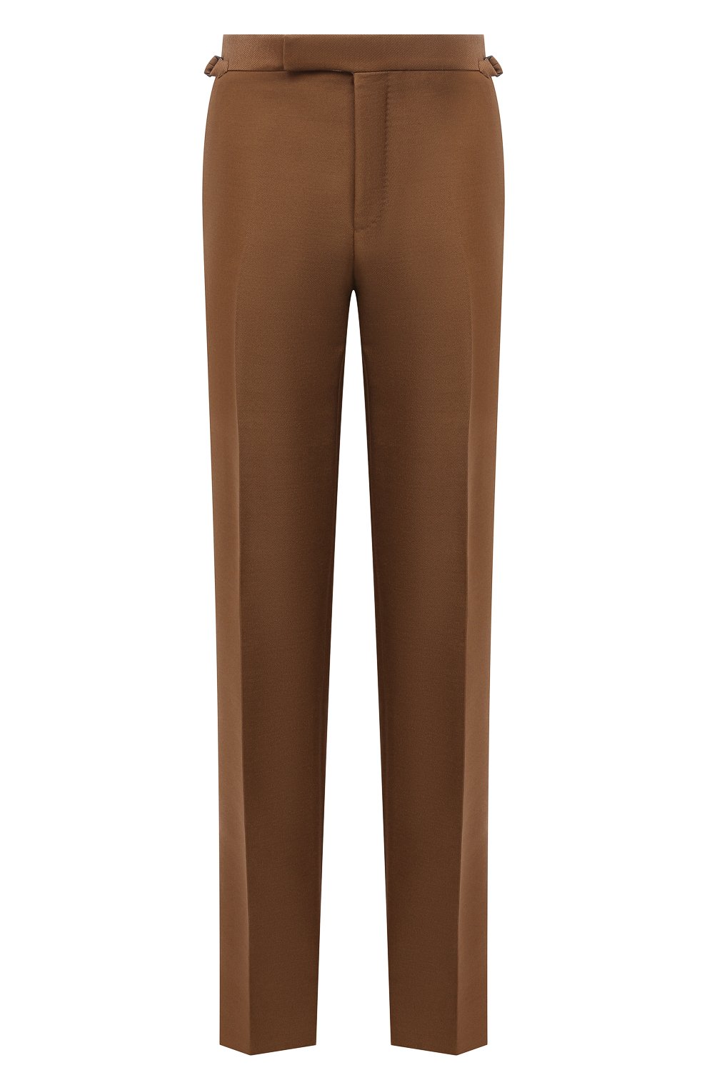 Мужские брюки из шерсти и вискозы TOM FORD коричневого цвета, арт. 244R24/610043 | Фото 1 (Материал внешний: Шерсть, Вискоза; Длина (брюки, джинсы): Стандартные; Случай: Повседневный; Стили: Кэжуэл)