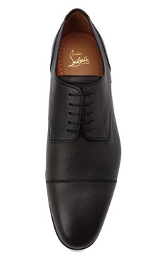 Мужские кожаные дерби surcity CHRISTIAN LOUBOUTIN темно-серого цвета, арт. 3210464/SURCITY FLAT | Фото 5 (Материал внешний: Кожа; Материал внутренний: Натуральная кожа; Стили: Классический)