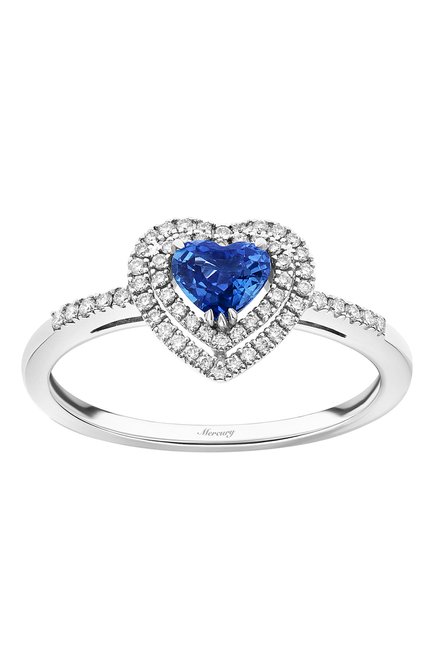 Женские кольцо MERCURY бесцветного цвета, арт. MR18850WS | Фото 2 (Драгоценные камни: Сапфиры, Бриллианты; Материал сплава: Белое золото)