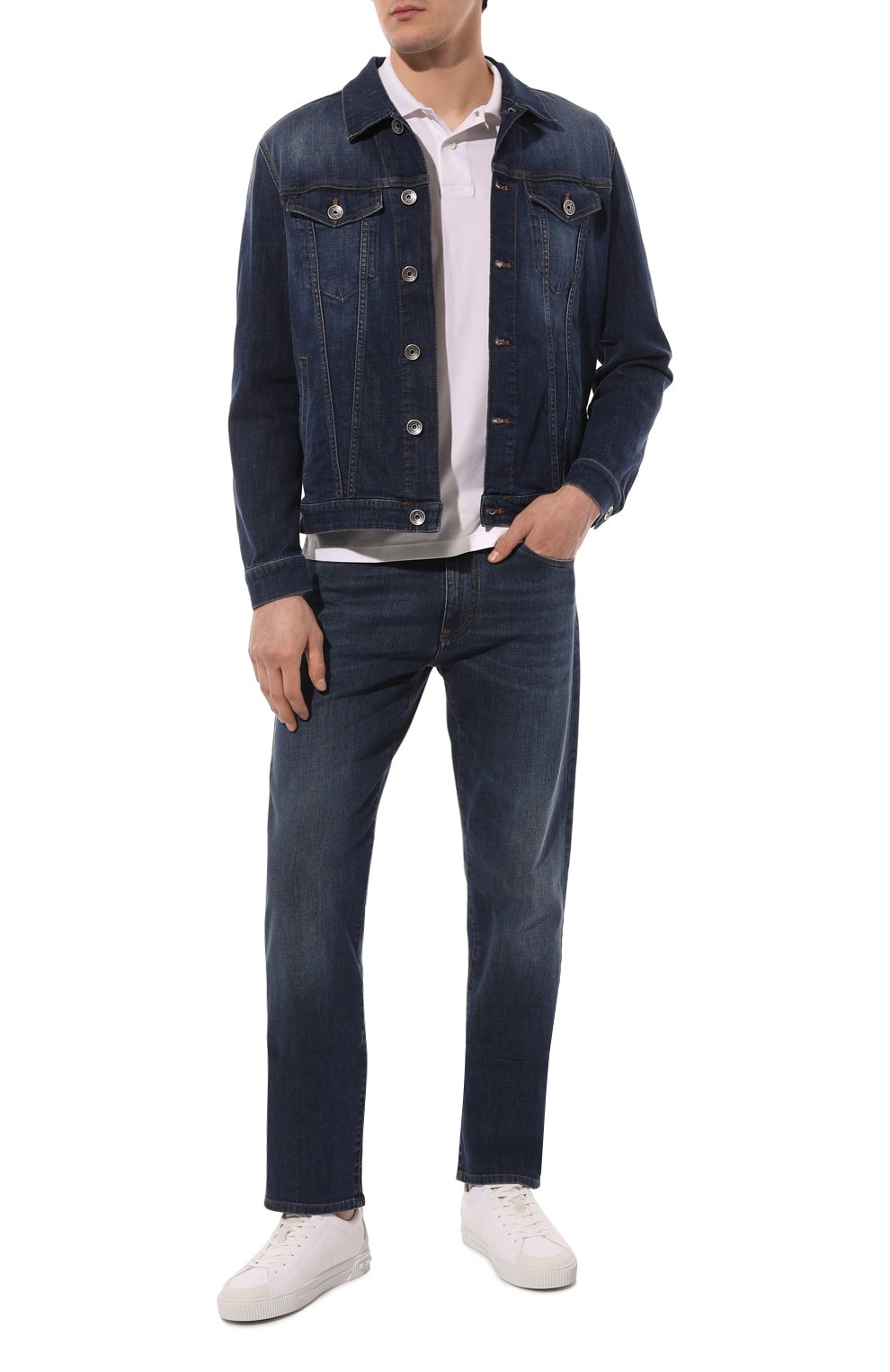 Мужская джинсовая куртка ELEVENTY темно-синего цвета, арт. G70GBTC10 TET0F019 | Фото 2 (Крос с-КТ: Куртка, Деним; Рукава: Длинные; Материал внешний: Хлопок, Деним; Длина (верхняя одежда): Короткие; Стили: Кэжуэл)