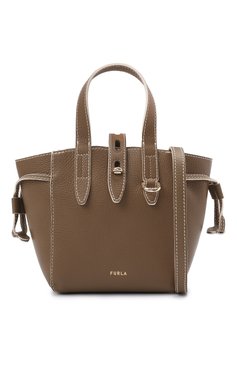 Женский сумка-тоут furla net mini FURLA коричневого цвета, арт. BASRFUA | Фото 6 (Сумки-технические: Сумки-шопперы; Материал: Натуральная кожа; Размер: mini; Ремень/цепочка: На ремешке)