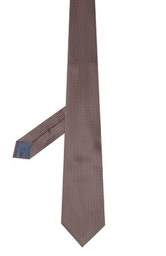 Мужской шелковый галстук BRIONI коричневого цвета, арт. 062I00/0943T | Фото 2 (Принт: С принтом; Материал: Текстиль, Шелк; Региональные ограничения белый список (Axapta Mercury): RU; Материал сплава: Проставлено; Нос: Не проставлено)