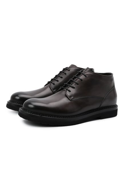 Мужские кожаные ботинки W.GIBBS темно-коричневого цвета, арт. 2035016/2574 | Фото 1 (Материал утеплителя: Натуральный мех; Мужское Кросс-КТ: Ботинки-обувь, зимние ботинки; Подошва: Плоская; Материал внешний: Кожа; Длина стельки: 30)