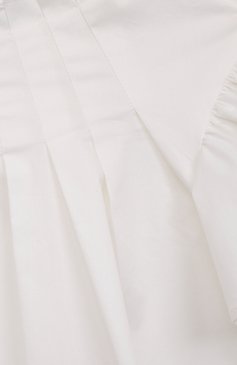 Детское хлопковая блузка IL GUFO белого цвета, арт. P23CC091C0046/5A-8A | Фото 3 (Рукава: Короткие; Случай: Повседневный; Материал сплава: Проставлено; Нос: Не проставлено; Материал внешний: Хлопок; Драгоценные камни: Проставлено)