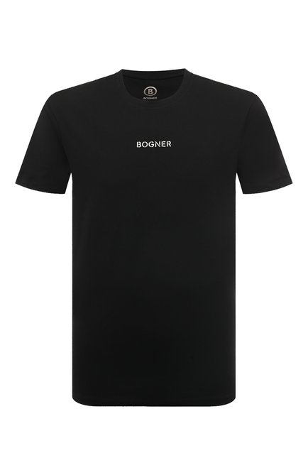 Мужская хлопковая футболка BOGNER черного цвета, арт. 58446604 | Фото 1 (Материал внешний: Хлопок; Длина (для топов): Стандартные; Рукава: Короткие; Принт: С принтом; Стили: Кэжуэл)