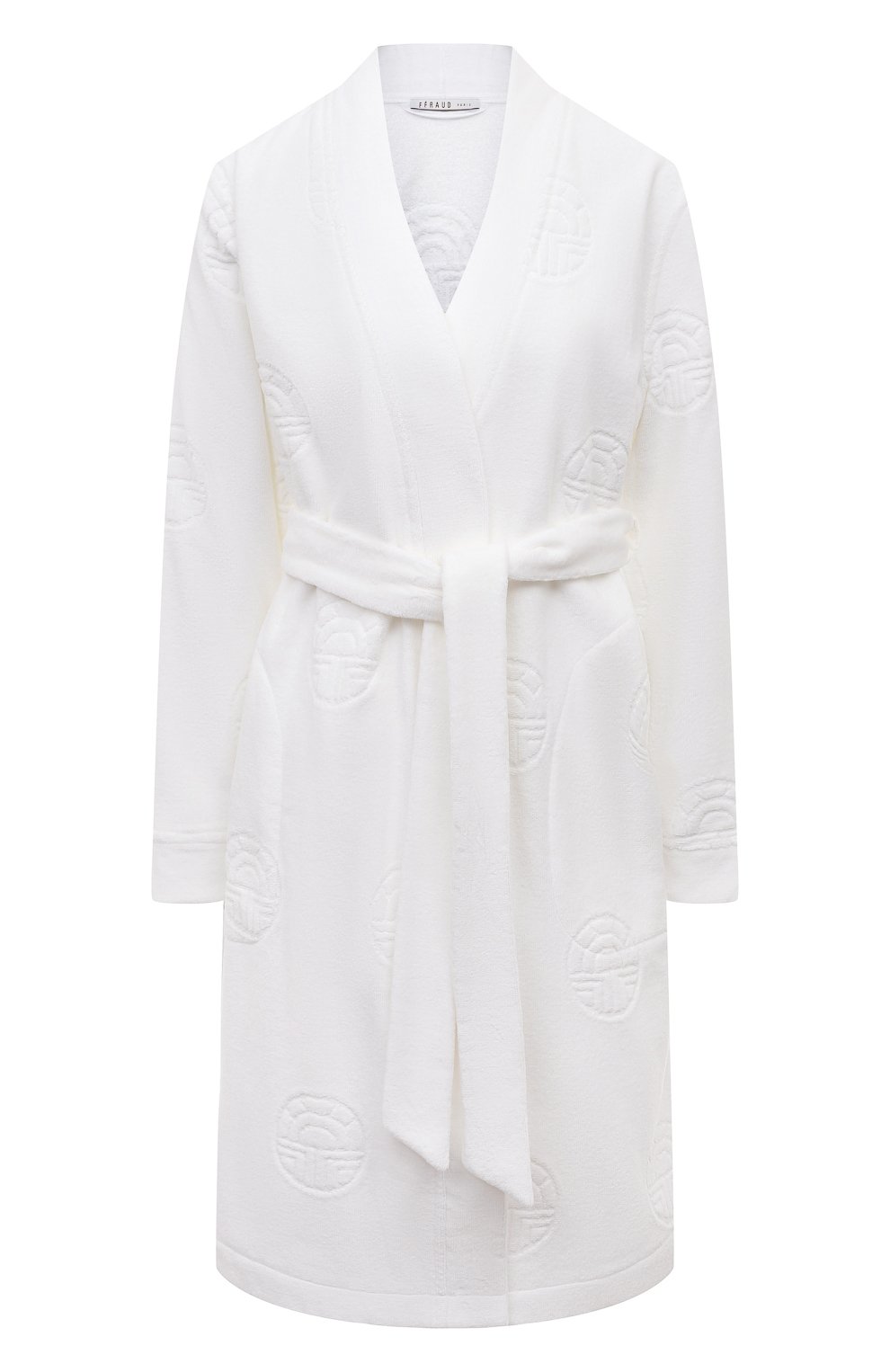 Женский халат LOUIS FERAUD белого цвета, арт. 3884194 | Фото 1 (Материал внешний: Хлопок)
