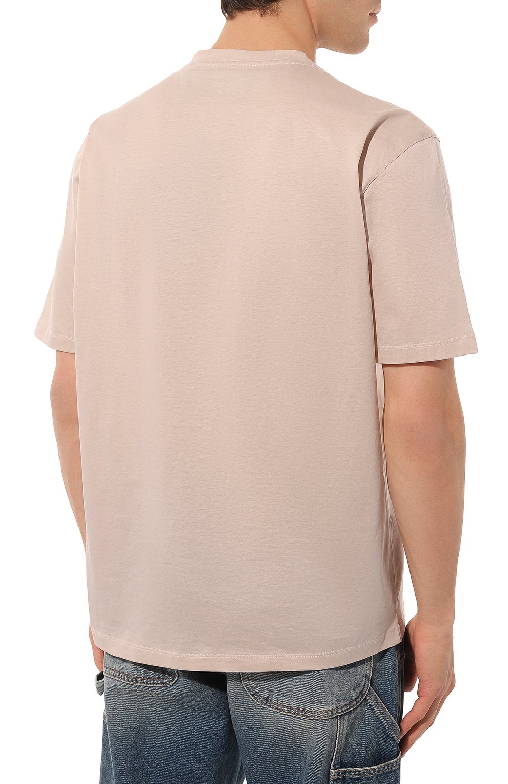 Мужская хлопковая футболка LIMITATO бежевого цвета, арт. 0RGANIC/T-SHIRT | Фото 4 (Принт: Без принта; Рукава: Короткие; Длина (для топов): Стандартные; Материал внешний: Хлопок; Стили: Кэжуэл)