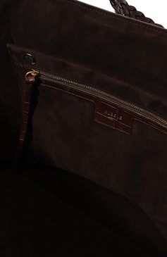 Женский сумка-шопер с ручкой из кожи крокодила RUBEUS MILANO темно-коричневого цвета, арт. 038/21D406 | Фото 6 (Сумки-технические: Сумки-шопперы; Материал: Натуральная кожа; Размер: large)