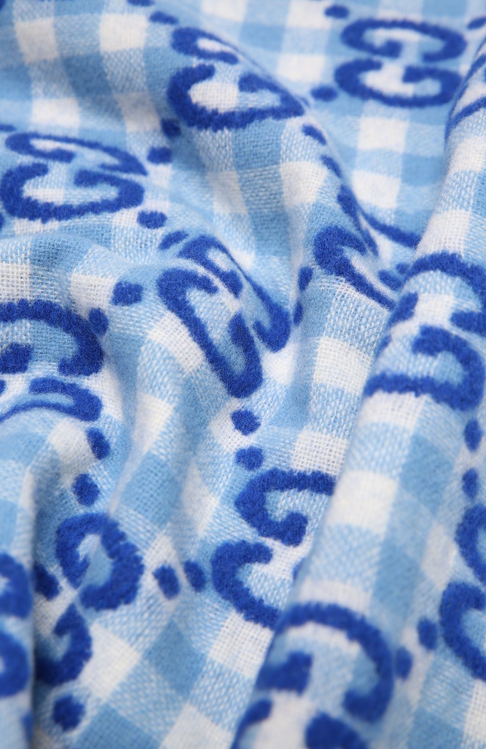 Детского шерстяное одеяло GUCCI голубого цвета, арт. 663156/3KAAF | Фото 2 (Материал: Текстиль, Шерсть)