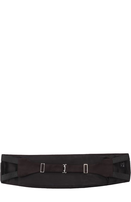 Мужской шелковый камербанд GIORGIO ARMANI черного цвета, арт. 360033/7P998 | Фото 2 (Материал: Шелк, Текстиль)