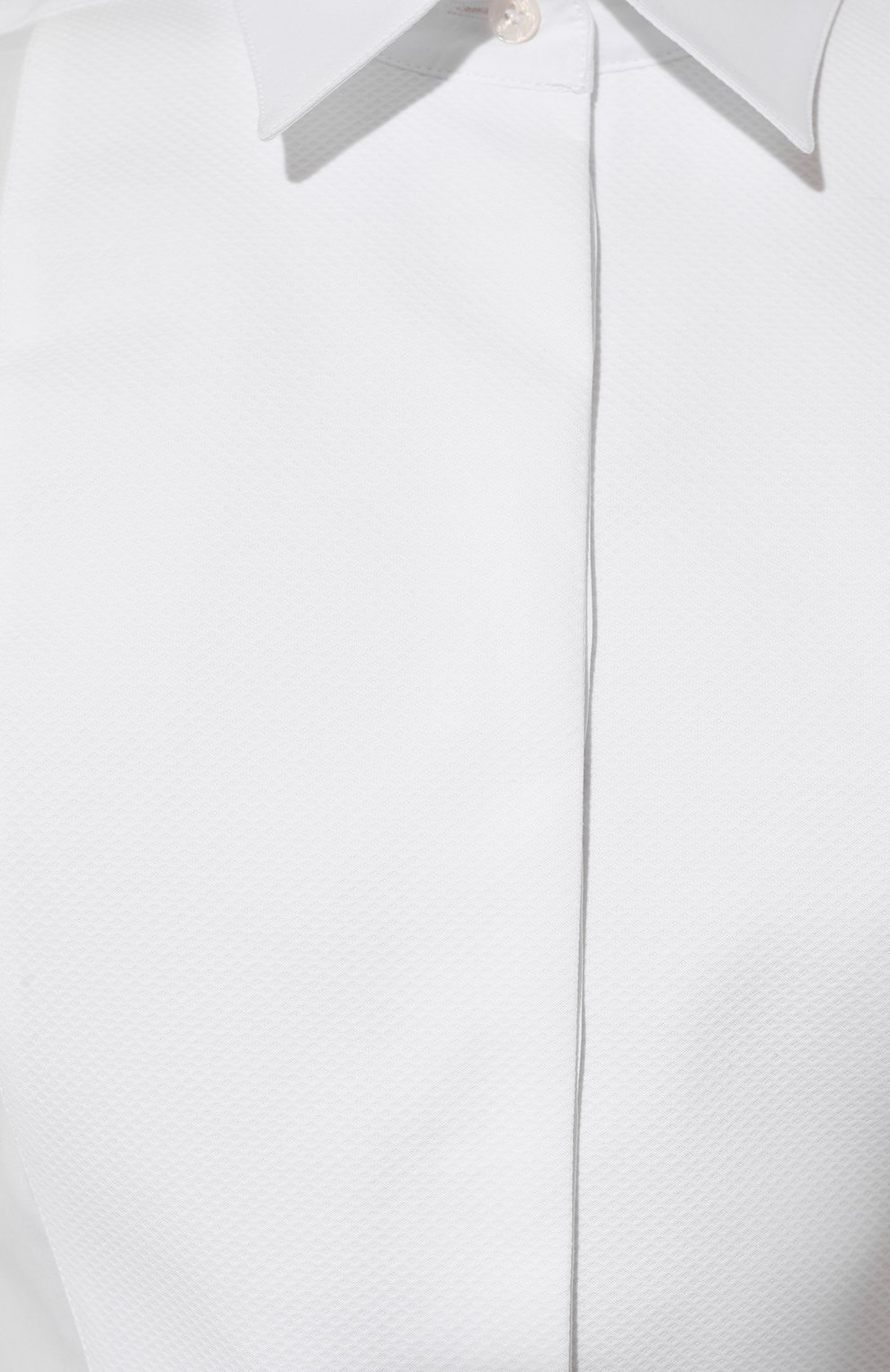 Женская хлопковая рубашка DOLCE & GABBANA белого цвета, арт. F5K50T/FUEEE | Фото 5 (Рукава: Длинные; Принт: Без принта; Региональные ограничения белый список (Axapta Mercury): Не проставлено; Женское Кросс-КТ: Рубашка-одежда; Длина (для топов): Стандартные; Материал сплава: Проставлено; Нос: Не проставлено; Материал внешний: Хлопок; Стили: Классический; Драгоценные камни: Проставлено)