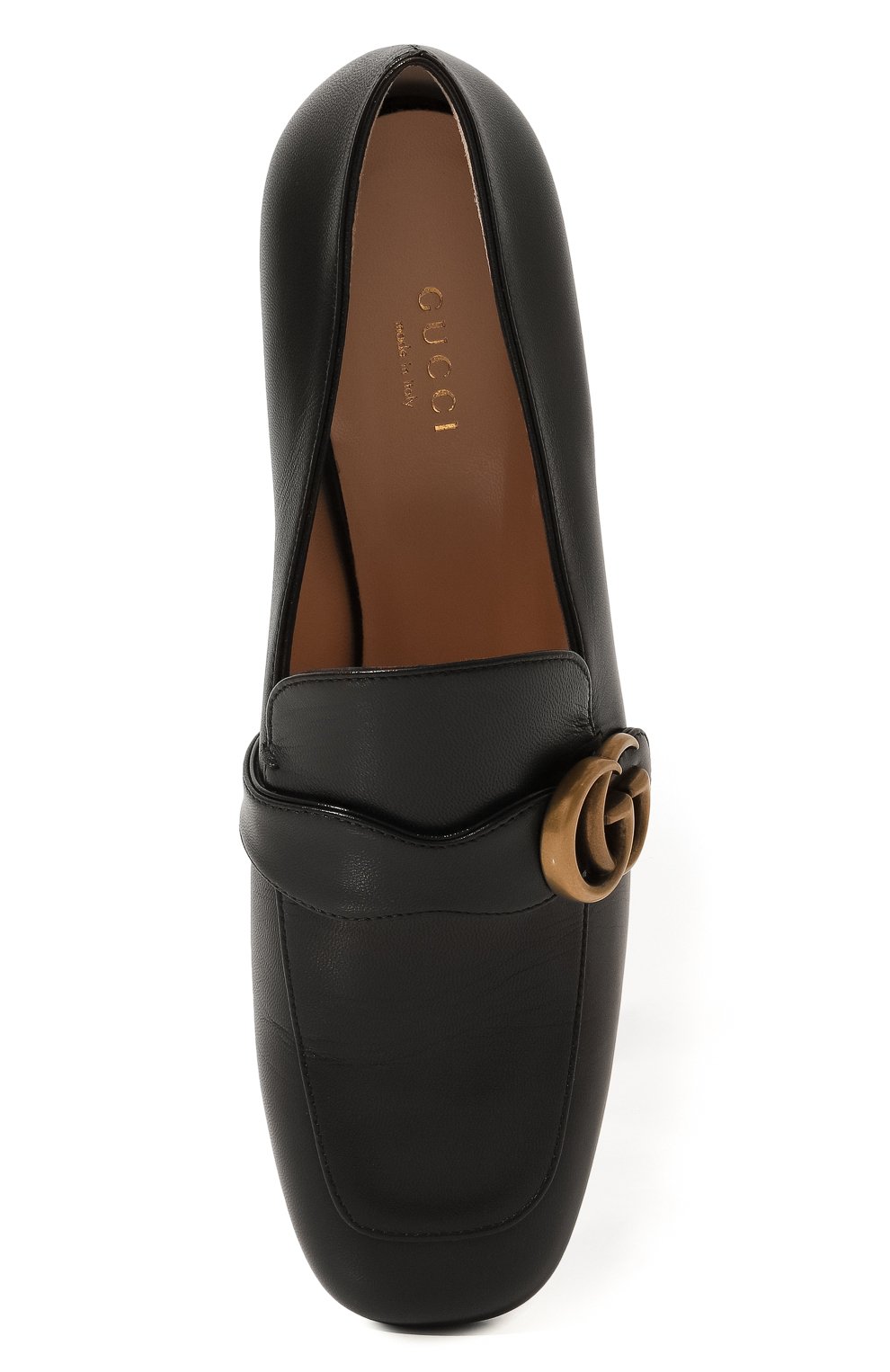 Женские кожаные лоферы marmont GUCCI черного цвета, арт. 602496 C9D00 | Фото 6 (Каблук высота: Низкий; Материал внутренний: Натуральная кожа; Материал сплава: Проставлено; Материал утеплителя: Без утеплителя; Подошва: Плоская; Драгоценные камни: Проставлено)
