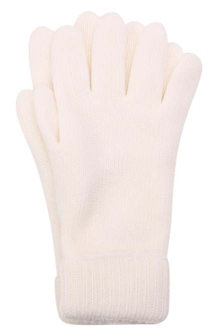 Детские шерстяные перчатки IL TRENINO белого цвета, арт. 21 4063 | Фото 1 (Материал: Шерсть, Текстиль)