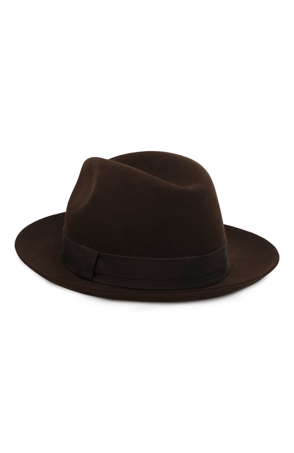 Мужская фетровая шляпа LORO PIANA темно-коричневого цвета, арт. FAI8967 | Фото 1 (Материал: Текстиль, Шерсть)