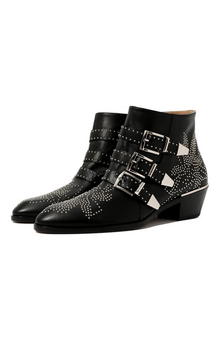 Женские кожаные ботинки susanna CHLOÉ черного цвета по цене 127500 руб., арт. CHC16A13475 | Фото 1