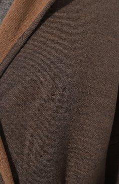 Женское кардиган из шерсти и кашемира FREEAGE коричневого цвета, арт. W24.CR043.2223.1312 | Фото 5 (Материал внешний: Шерсть; Рукава: Длинные; Материал сплава: Проставлено; Длина (верхняя одежда): Длинные; 1-2-бортные: Однобортные; Драгоценные камни: Проставлено; Стили: Кэжуэл)
