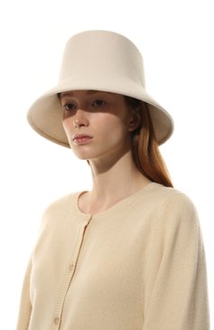 Женская шляпа panama COCOSHNICK HEADDRESS кремвого цвета, арт. panamabasic | Фото 2 (Материал: Текстиль, Шерсть; Материал сплава: Проставлено; Нос: Не проставлено)