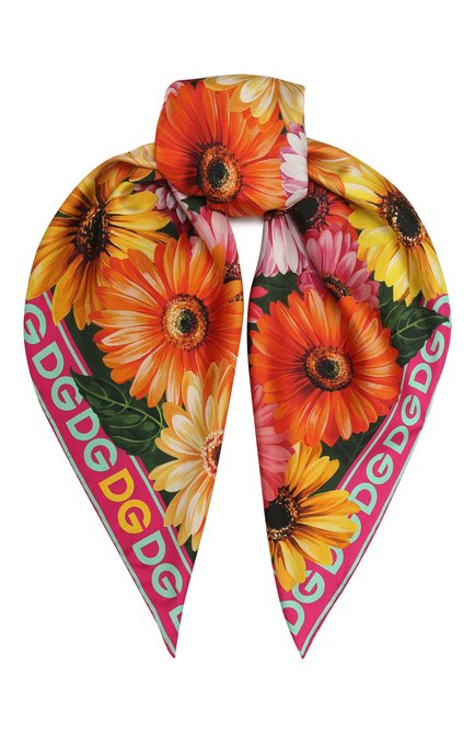 Женский шелковый платок DOLCE & GABBANA розового цвета по цене 37550 руб., арт. FN090R/G0TGB | Фото 1