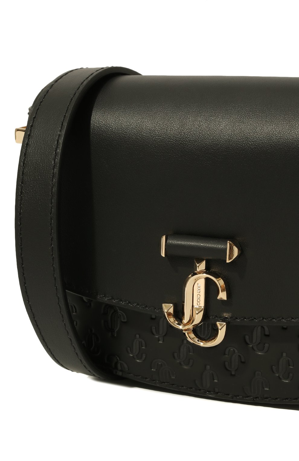 Женская сумка varenne JIMMY CHOO черного цвета, арт. VARENNESATCHEL/SKZZ | Фото 3 (Сумк�и-технические: Сумки через плечо; Материал: Натуральная кожа; Размер: mini; Ремень/цепочка: На ремешке)