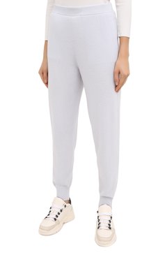 Женские кашемировые джоггеры JIL SANDER голубого цвета, арт. JSPR754015-WRY10008 | Фото 3 (Материал внешний: Шерсть, Кашемир; Длина (брюки, джинсы): Стандартные; Женское Кросс-КТ: Брюки-одежда, Джоггеры - брюки; Силуэт Ж (брюки и джинсы): Джоггеры; Кросс-КТ: Трикотаж; Стили: Минимализм)