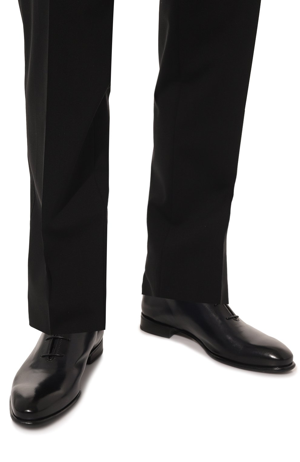 Мужские кожаные оксфорды BARRETT темно-синего цвета, арт. 231U066.1 | Фото 3 (Материал внутренний: Натуральная кожа; Стили: Классический)