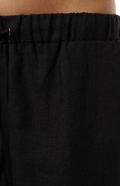 Женские льняные брюки LÉAH черного цвета, арт. BC.P.073.4000.900 | Фото 5 (Силуэт Ж (брюки и джинсы): Широкие; Длина (брюки, джинсы): Стандартные; Женское Кросс-КТ: Брюки-одежда; Материал сплава: Проставлено; Материал внешний: Лен; Драгоценные камни: Проставлено; Стили: Кэжуэл)