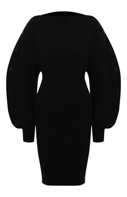Женское шерстяное платье BOTTEGA VENETA черного цвета по цене 188500 руб., арт. 677420/V1F50 | Фото 1