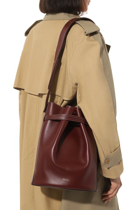 Женская сумка bucket sigma NEOUS бордового цвета, арт. 00025A | Фото 2 (Материал: Натуральная кожа; Сумки-технические: Сумки top-handle; Размер: medium)