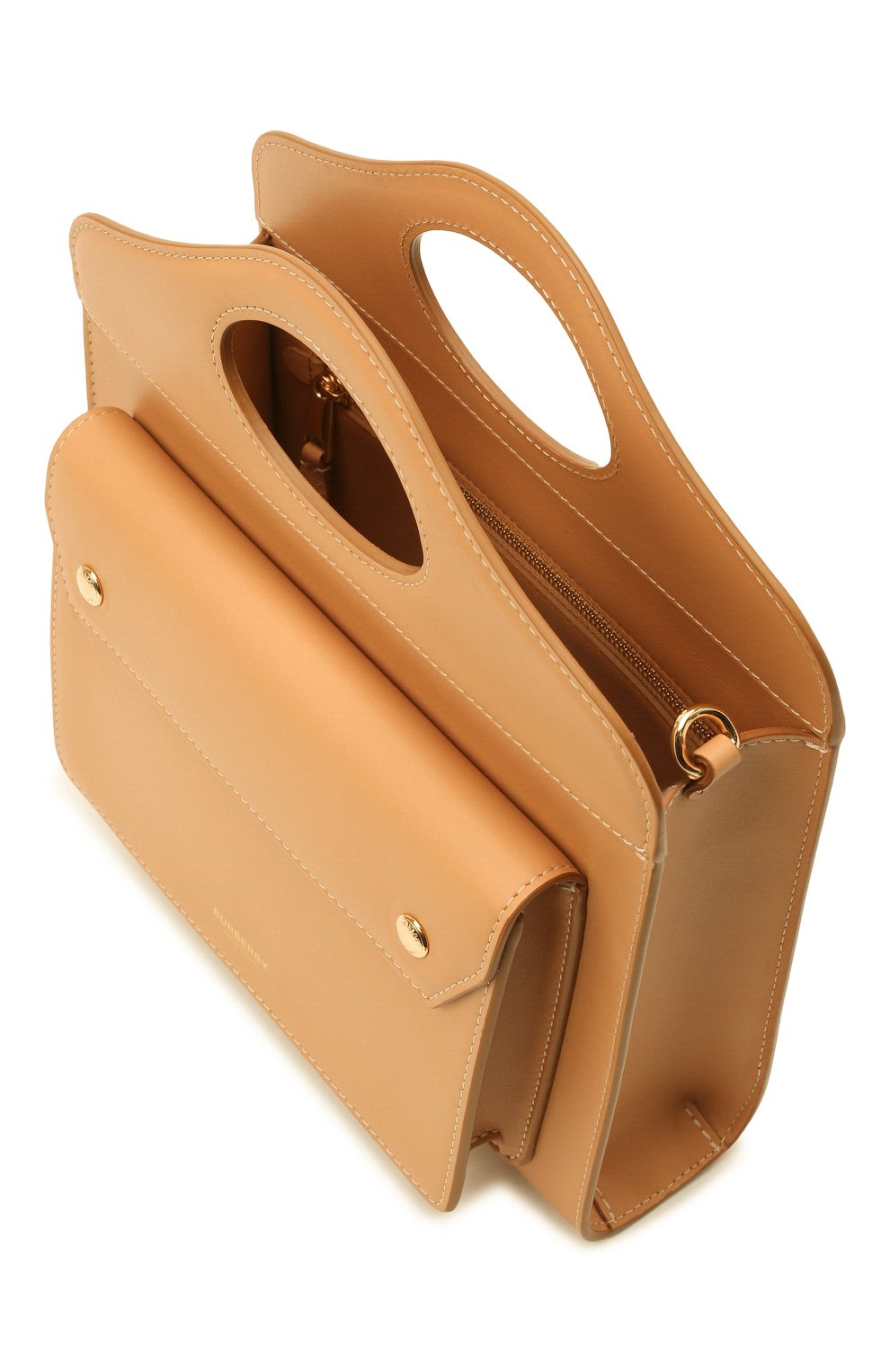 Женская сумка pocket bag medium BURBERRY бежевого цвета, арт. 8043105 | Фото 5 (Сумки-технические: Сумки top-handle; Размер: medium; Материал: Натуральная кожа; Ремень/цепочка: На ремешке)