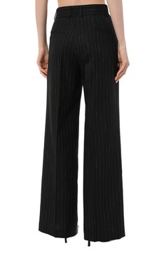 Женские шерстяные брюки MSGM черного цвета, арт. 3541MDP09A/237502 | Фото 4 (Силуэт Ж (брюки и джинсы): Широкие; Материал внешний: Шерсть; Длина (брюки, джинсы): Стандартные; Женское Кросс-КТ: Брюки-одежда; Материал сплава: Проставлено; Материал подклада: Синтетический материал; Драгоценные камни: Проставлено; Стили: Кэжуэл)