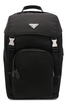 Мужской текстильный рюкзак PRADA черного цвета, арт. 2VZ135-2DMG-F0002-HOL | Фото 1 (Ремень/цепочка: На ремешке; Материал: Текстиль; Стили: Кэжуэл; Размер: large)