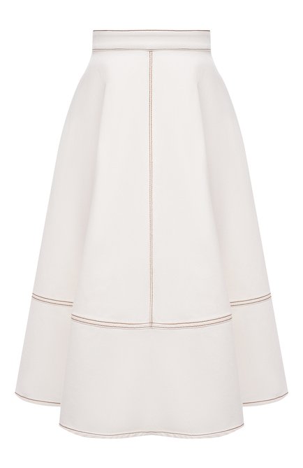 Женская хлопковая юбка ALEXANDER MCQUEEN белого цвета, арт. 646543/QMAA9 | Фото 1 (Материал внешний: Хлопок; Женское Кросс-КТ: Юбка-одежда; Стили: Кэжуэл; Длина Ж (юбки, платья, шорты): Миди; Региональные ограничения белый список (Axapta Mercury): RU)
